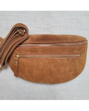 Sac banane peau double zip