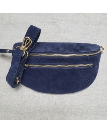 Sac banane peau double zip