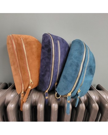 Sac banane peau double zip