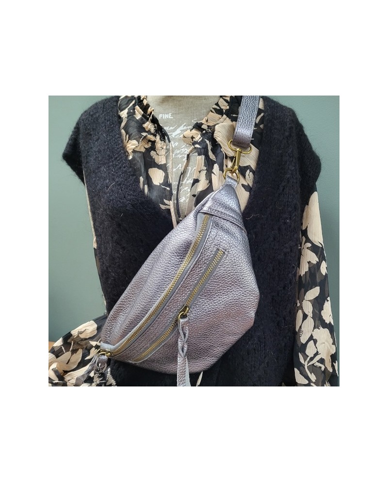 Sac Banane cuir métallisé