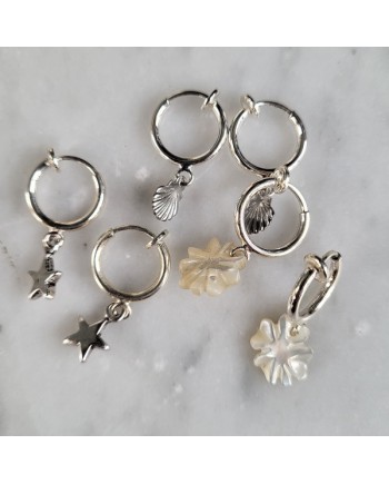 Créoles clips et breloques plaqué Or