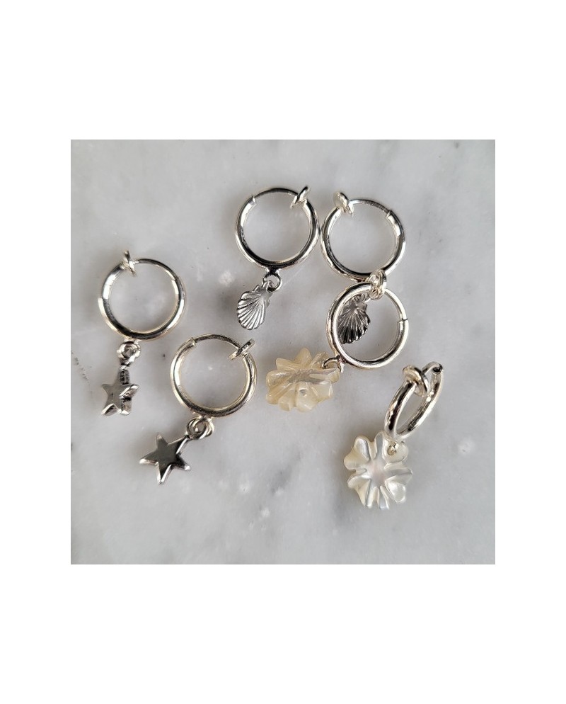 Créoles clips et breloques plaqué Or