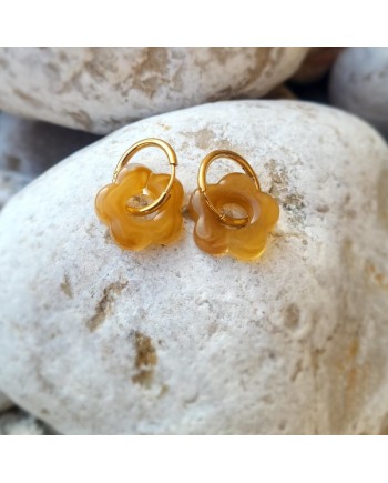 Boucles d'oreille anneau et Breloque résine