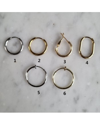 Boucles d'oreille anneau et Breloque résine