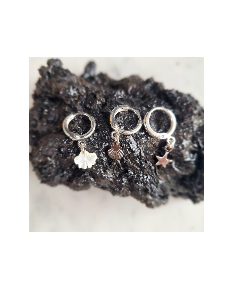 petites créoles Argent percées et breloques