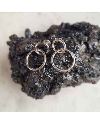 Boucle d'oreille 2 anneaux Argent