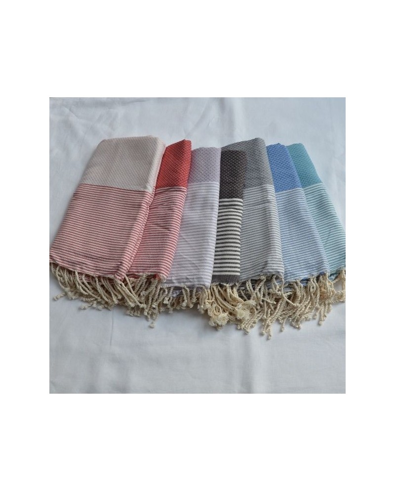 gamme de foutas nid d'abeille rayées