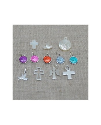 Collier religieux maille ronde et breloques