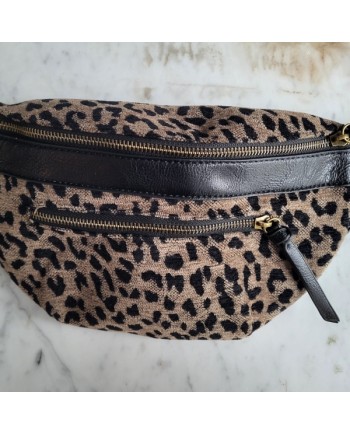 Grand sac banane motif noir et blanc