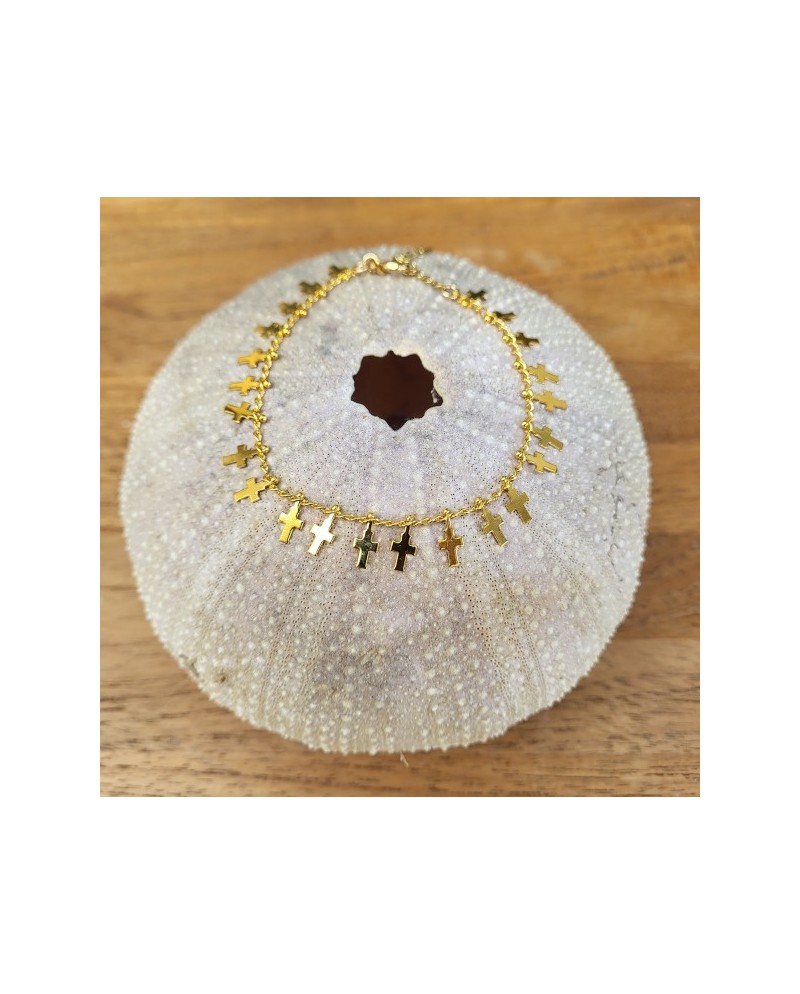 Bracelet chaîne et breloques croix