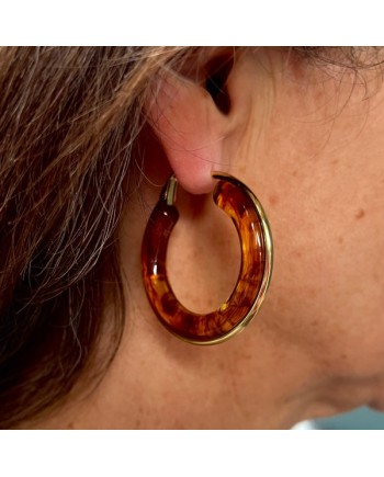 Boucles d'oreilles grandes créoles 2 en 1