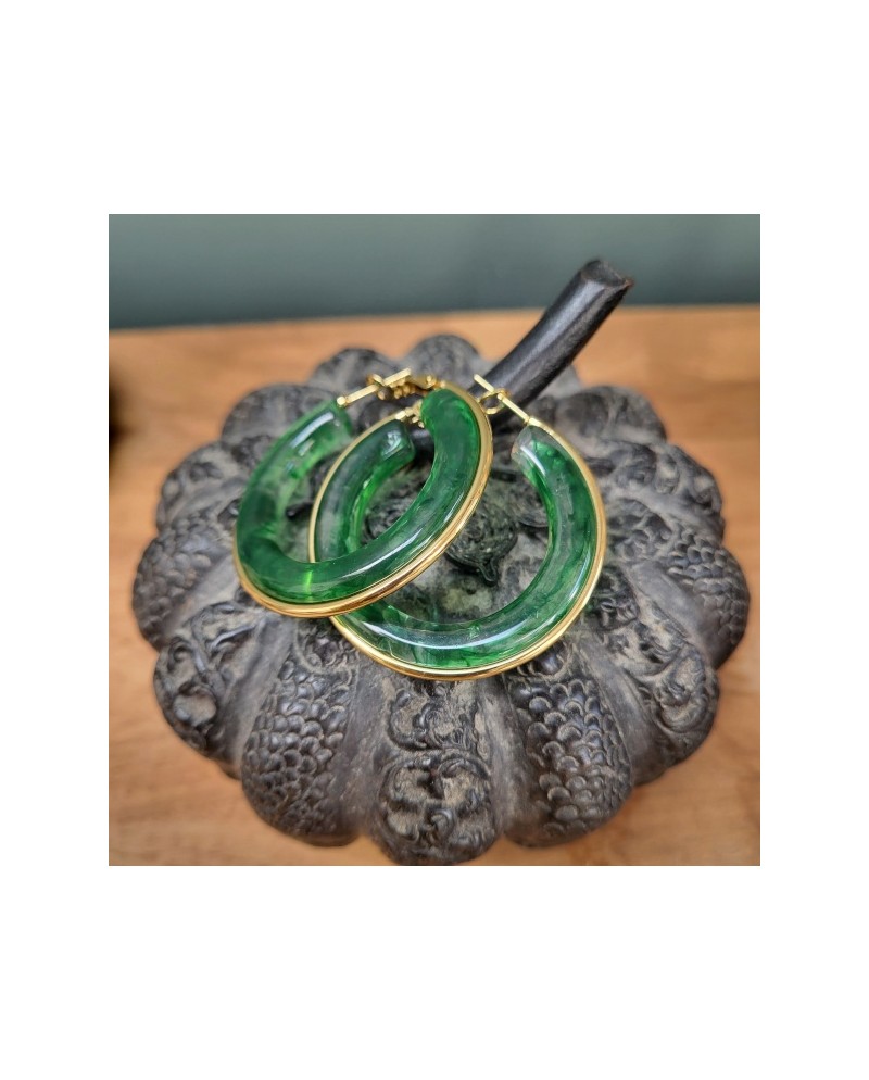 Boucles d'oreilles grandes créoles 2 en 1