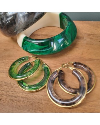 Boucles d'oreilles grandes créoles 2 en 1