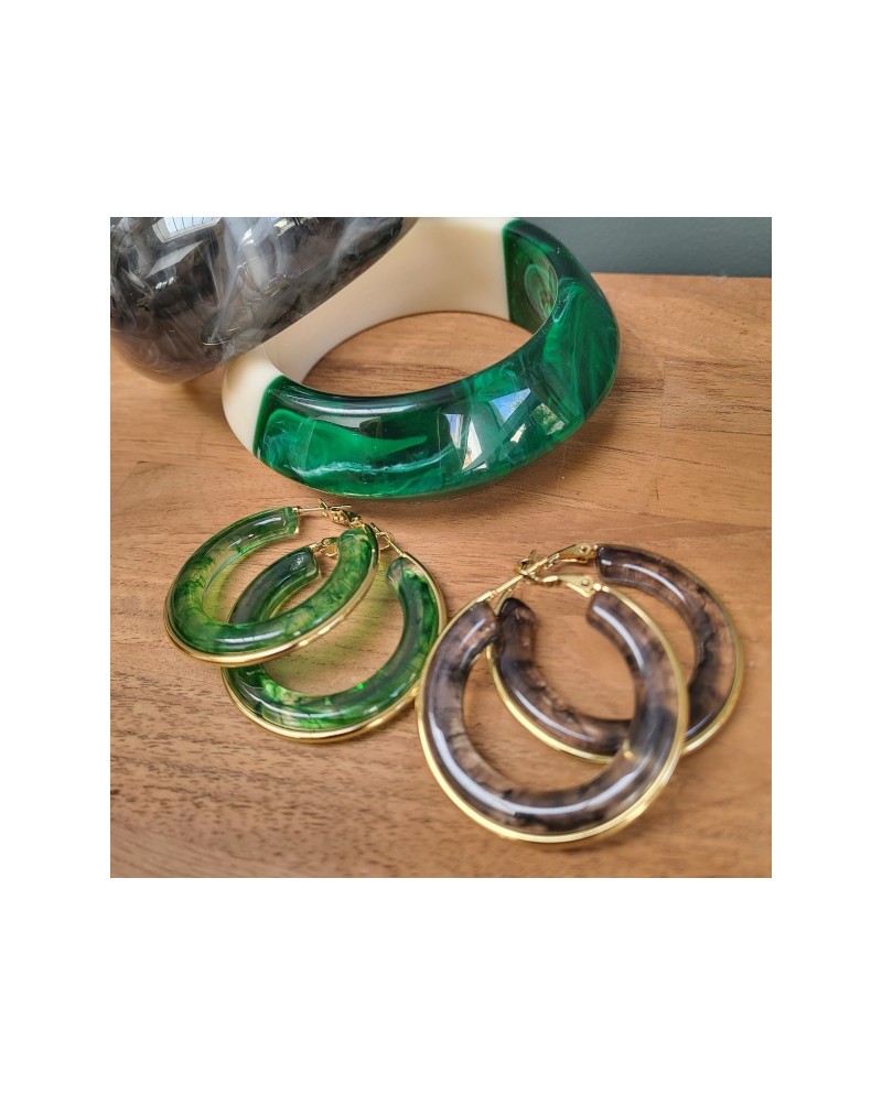 Boucles d'oreilles grandes créoles 2 en 1