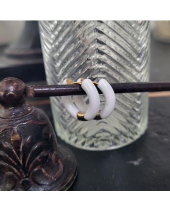 Boucles d'oreilles créoles noires ou blanches