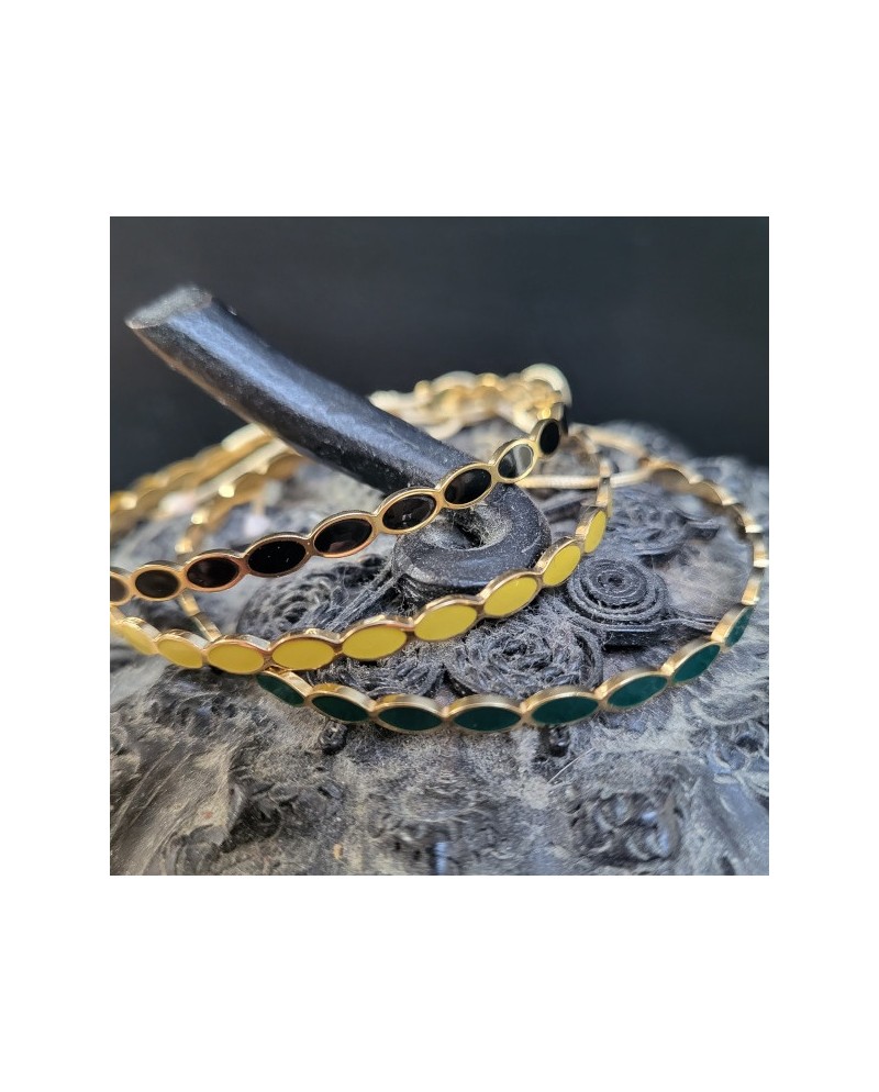 Bracelet jonc fin émaillé couleurs
