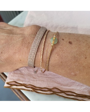 Bracelet tissé fin fil doré ou argenté