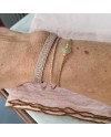 Bracelet tissé fin fil doré ou argenté