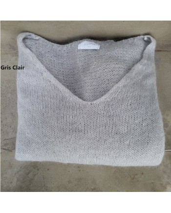 Pull col V manche longue