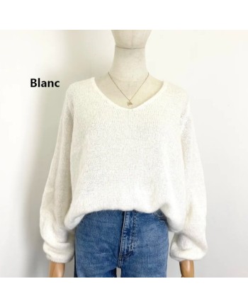 Pull col V manche longue