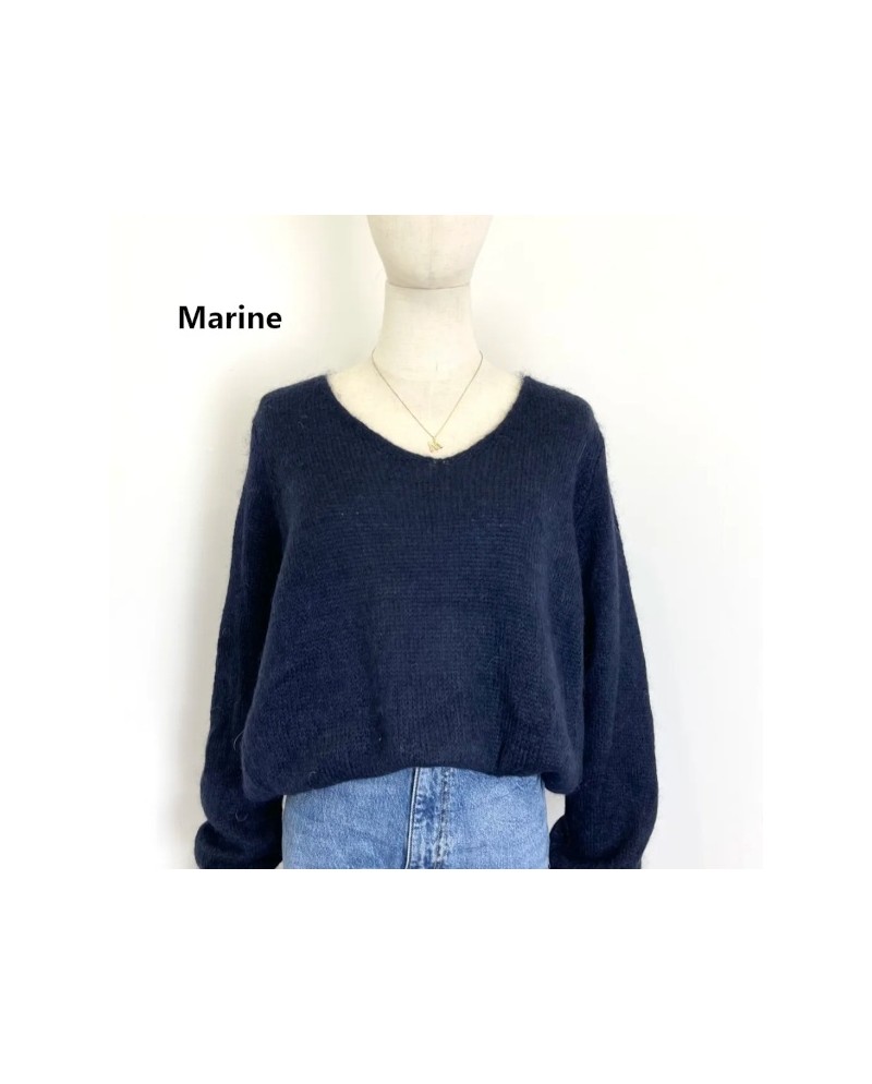 Pull col V manche longue