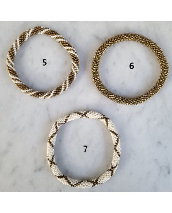 Bracelet souple en perles tissées colorées