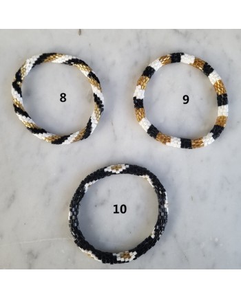 Bracelet souple en perles tissées colorées