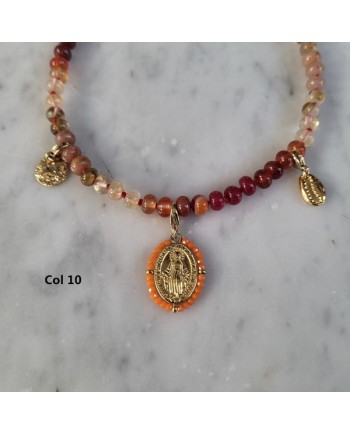 Colliers perles colorées & breloques dorées – Thème mer et spirituel