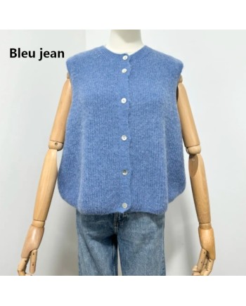 Gilet côtelé sans manche col rond