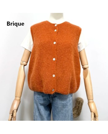 Gilet côtelé sans manche col rond