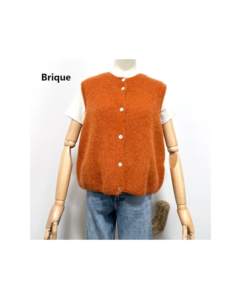 Gilet côtelé sans manche col rond