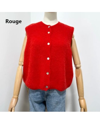 Gilet côtelé sans manche col rond