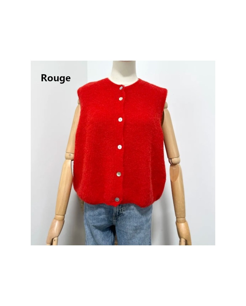 Gilet côtelé sans manche col rond