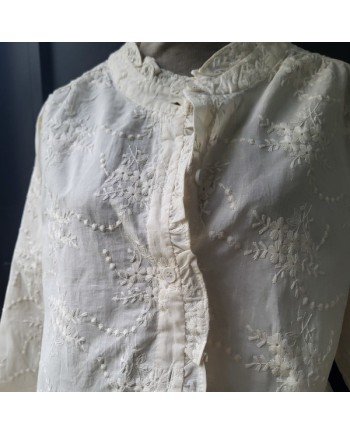 Tunique coton effet dentelle anglaise