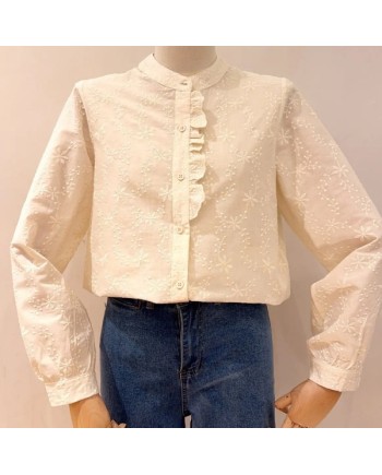 Tunique coton effet dentelle anglaise