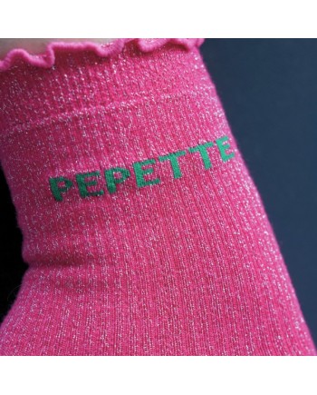 Chaussettes pailletées – Messages “Pépettes” & “Maman d’amour” | Taille unique mi-hauteur