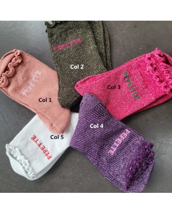 Chaussettes pailletées – Messages “Pépettes” & “Maman d’amour” | Taille unique mi-hauteur
