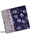 Foulard imprimé style "block print" 6 couleurs, 100% coton.
