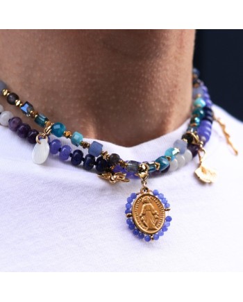 Colliers perles colorées & breloques dorées – Thème mer et spirituel