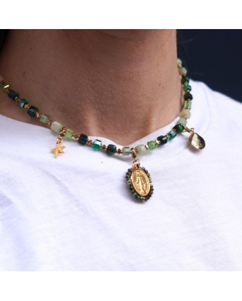 Colliers perles colorées & breloques dorées – Thème mer et spirituel