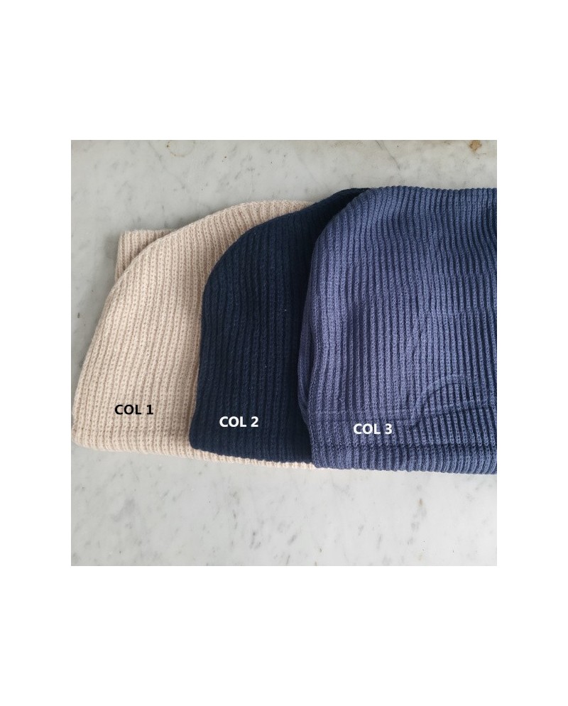 Cagoule  tour de cou en maille côtelée en viscose pour adulte