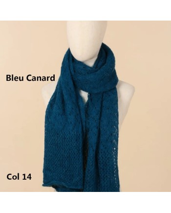 echarpe maille ajourée, mohair et laine, longues, coloris au choix