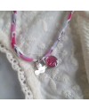 Collier religieux croix nacre et liberty, ajustable, cadeau communion