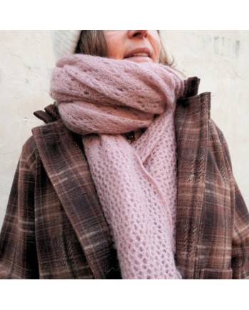 echarpe maille ajourée, mohair et laine, longues, coloris au choix