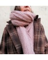 echarpe maille ajourée, mohair et laine, longues, coloris au choix