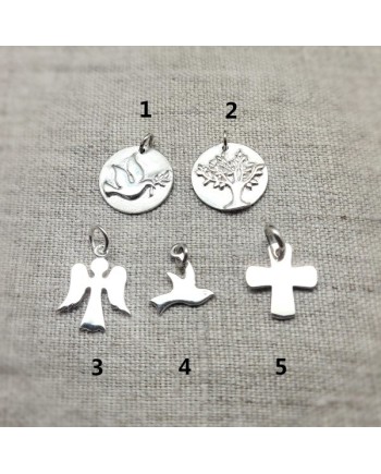 jonc religieux écailles Argent ou Plaqué Or breloques au choix couleur