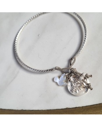 jonc religieux écailles Argent ou Plaqué Or breloques au choix couleur