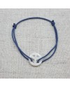Bracelet Peace and Love nacre sur lien coton