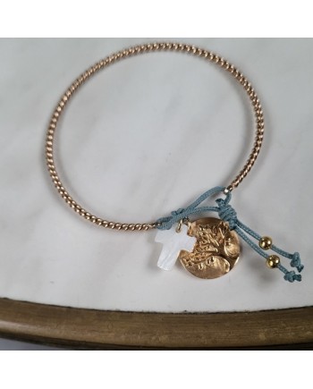 Jonc plaqué or boule souple – Cadeau communion & baptême