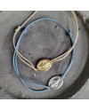 Bracelet lacet coton – Médaille vierge argent ou plaqué or